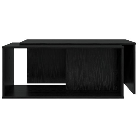 Salontafelset2 pcs Zwart Eiken Bewerkt hout 8