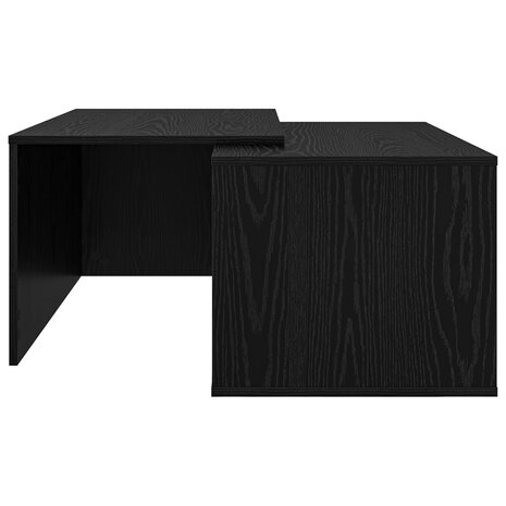 Salontafelset2 pcs Zwart Eiken Bewerkt hout 9