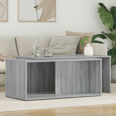 Salontafelset2 pcs Grijs Sonoma Bewerkt hout 1