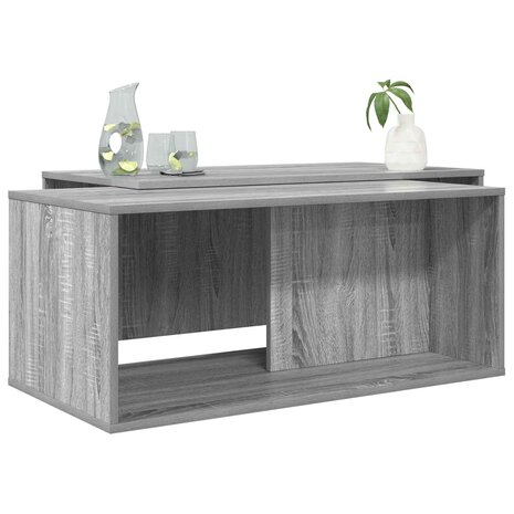 Salontafelset2 pcs Grijs Sonoma Bewerkt hout 3