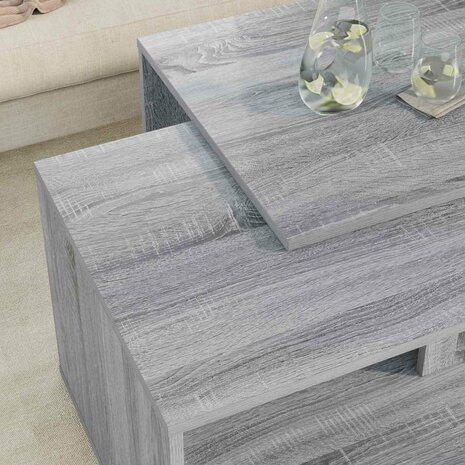 Salontafelset2 pcs Grijs Sonoma Bewerkt hout 4