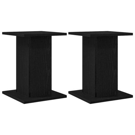 Luidsprekerstandaards 2 pcs Zwart Eiken 30 x 30 x 40 cm 2
