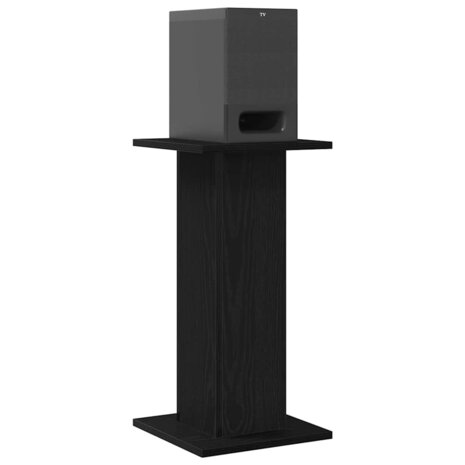 Luidsprekerstandaards 2 pcs Zwart Eiken 30 x 30 x 60 cm 3