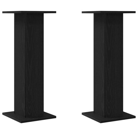 Luidsprekerstandaards 2 pcs Zwart Eiken 30 x 30 x 80 cm 2