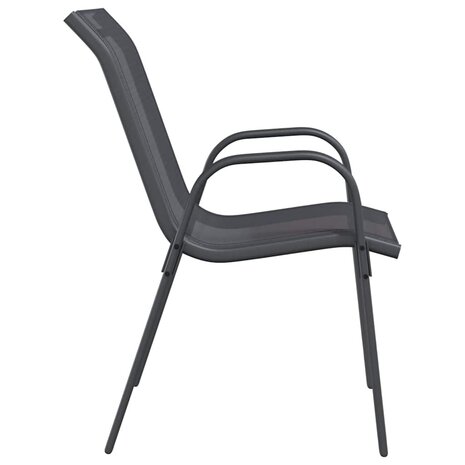 Tuinstoelen stapelbaar 2 st textileen stof grijs 6