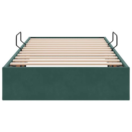 Opslag bed met hoofdeinde Donkergroen 90 x 190 cm Fluweel 7