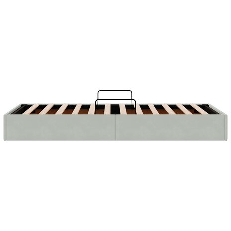 Opslag bed met hoofdeinde Lichtgrijs 100 x 200 cm Fluweel 8