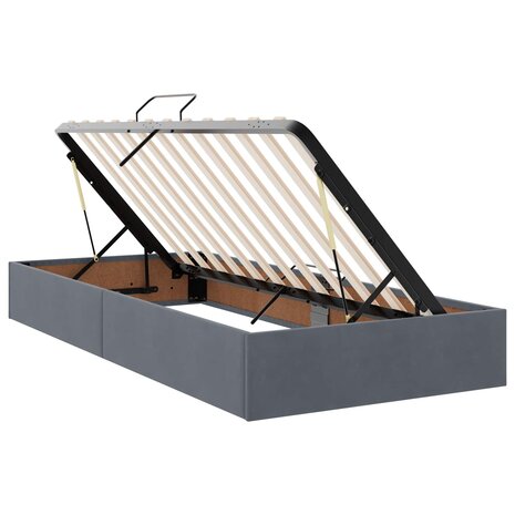 Opslag bed met hoofdeinde Donkergrijs 100 x 200 cm Fluweel 6