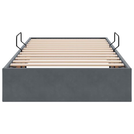 Opslag bed met hoofdeinde Donkergrijs 100 x 200 cm Fluweel 7