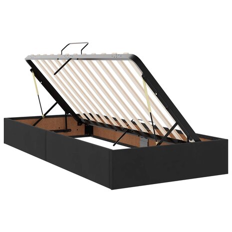 Opslag bed met hoofdeinde met opslag Zwart 100 x 200 cm Fluweel 6