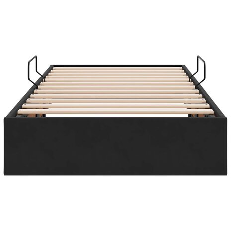 Opslag bed met hoofdeinde met opslag Zwart 100 x 200 cm Fluweel 7