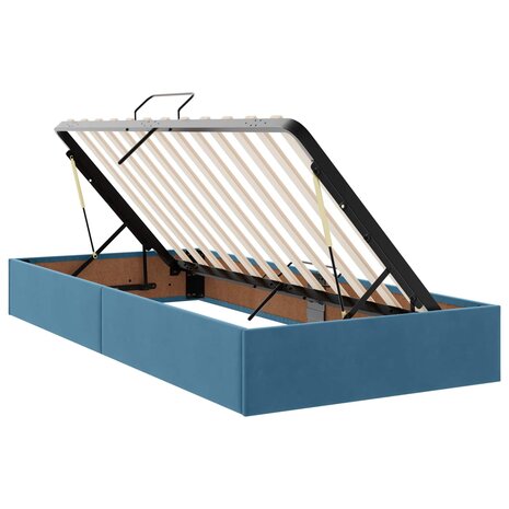 Opslag bed met hoofdeinde Donkerblauw 100 x 200 cm Fluweel 6