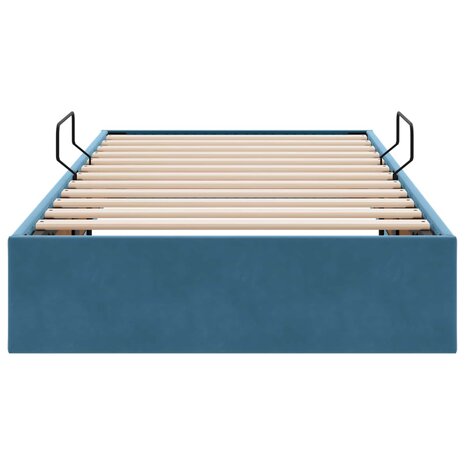 Opslag bed met hoofdeinde Donkerblauw 100 x 200 cm Fluweel 7