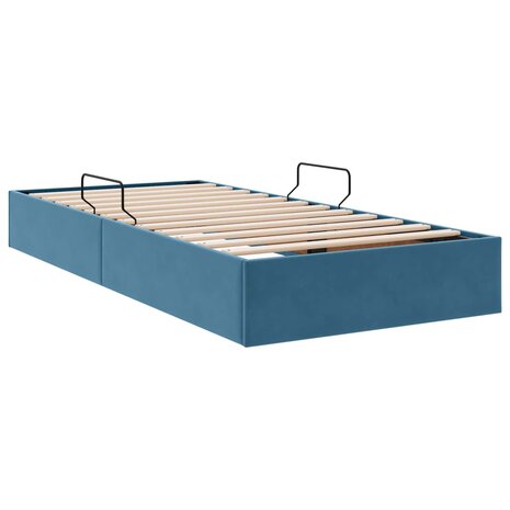 Opslag bed met hoofdeinde Donkerblauw 100 x 200 cm Fluweel 9