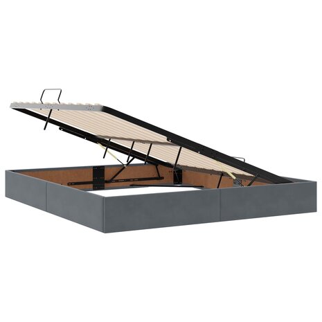 Opslag bed met hoofdeinde Donkergrijs 180 x 200 cm Fluweel 6