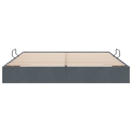 Opslag bed met hoofdeinde Donkergrijs 180 x 200 cm Fluweel 7