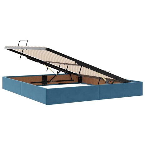 Opslag bed met hoofdeinde Donkerblauw 180 x 200 cm Fluweel 6