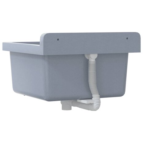 Spoelbak wandgemonteerd 40x40x24 cm hars grijs 6