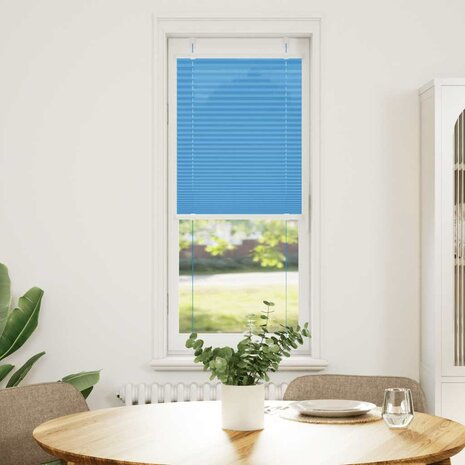 Pliss&eacute; rolgordijn 40x150 cm stofbreedte 39,4 cm polyester blauw 2