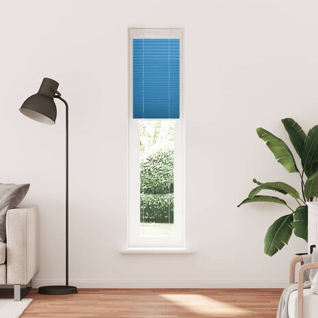 Pliss&eacute; rolgordijn 45x200 cm stofbreedte 45 cm polyester blauw 2