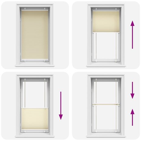 Pliss&eacute; rolgordijn 70x150 cm stofbreedte 69,4 cm polyester cr&egrave;me 5