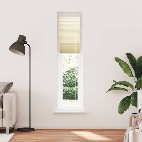 Pliss&eacute; rolgordijn 40x200 cm stofbreedte 39,4 cm polyester cr&egrave;me 2