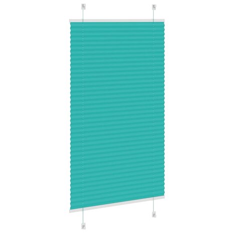 Pliss&eacute; rolgordijn 75x150 cm stofbreedte 75 cm petrol groen 4