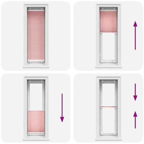 Pliss&eacute; rolgordijn 50x150 cm stofbreedte 49,4 cm polyester roze 7