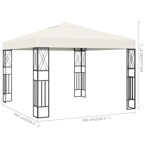 Prieel 3x3 m stof cr&egrave;me 5