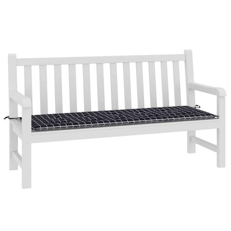 Tuinbankkussen ruitpatroon 150x50x4 cm oxford stof zwart 3