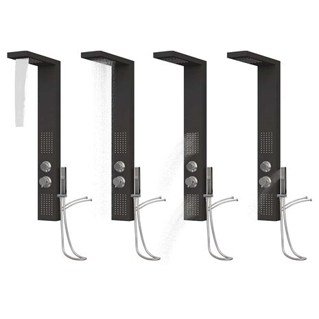 Douchepaneelsysteem aluminium zwart 4