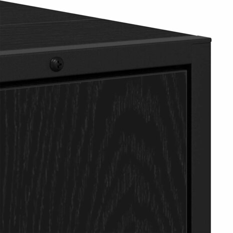 Badkamermeubelset Wandgemonteerd 2 pcs Zwart Bewerkt hout 9