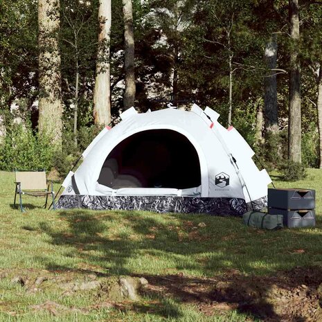 Tent 2-persoons snelontgrendeling verduisterende stof wit 3