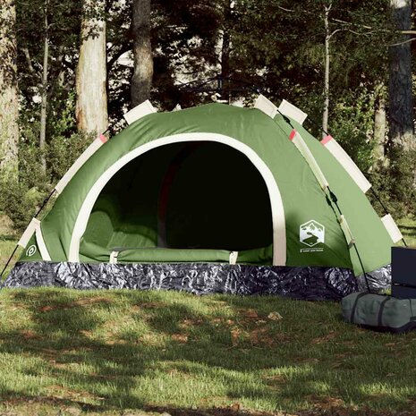 Tent 3-persoons snelontgrendeling groen 1
