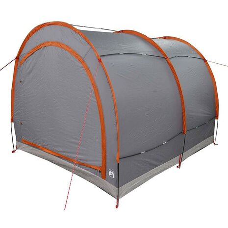 Fietstent met dak met opslag Grijs en Oranje 256 x 222 x 182 cm 6