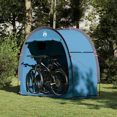 Fietstent met dak met opslag Blauw 210 x 90 x 174 cm 1