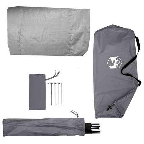 Tent met dak met opslag Grijs en zwart 236 x 108 x 120 cm 9