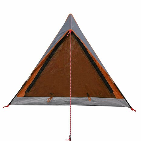 Tent 2-persoons waterdicht grijs en oranje 6