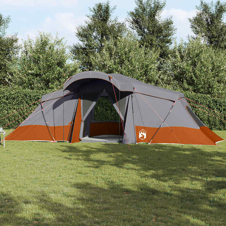 Gezinstent met dak Grijs en Oranje 721 x 335 x 212 cm 1