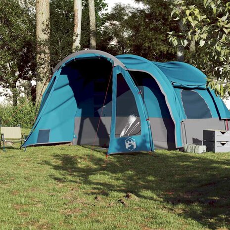 Kampeertent 6-persoons waterdicht blauw 4