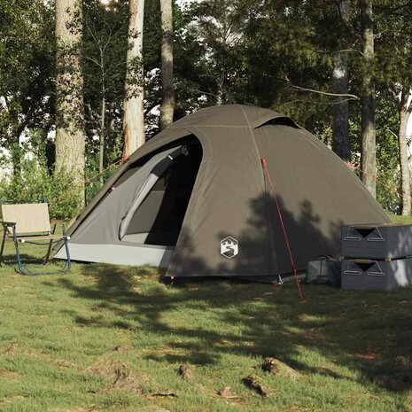Koepeltent 3-persoons waterdicht bruin 3