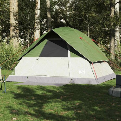 Koepeltent 6-persoons waterdicht groen 3