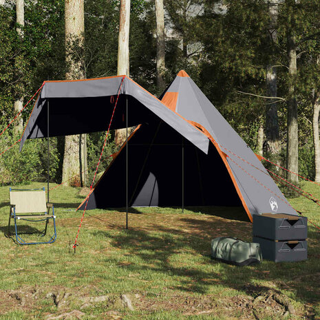 Tipi Tent 5-persoons waterdicht grijs 4