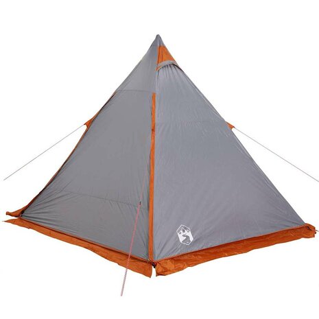 Tipi Tent 6-persoons waterdicht grijs en oranje 9