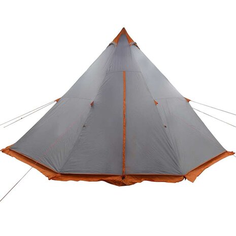 Tipi Tent 8-persoons waterdicht grijs en oranje 5