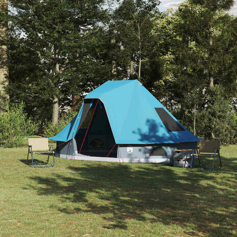 Tipi Tent met dak met opslag Blauw 466 x 310 x 240 cm taft 1