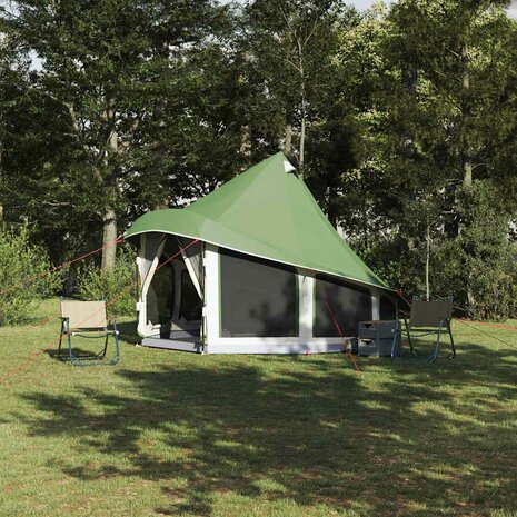 Tipi Tent met dak met opslag Groen 404 x 370 x 270 cm taft 1