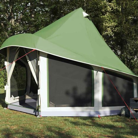 Tipi Tent met dak met opslag Groen 404 x 370 x 270 cm taft 3