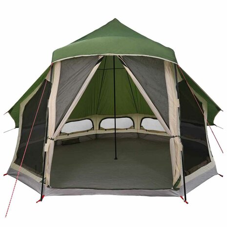 Tipi Tent met dak met opslag Groen 404 x 370 x 270 cm taft 4