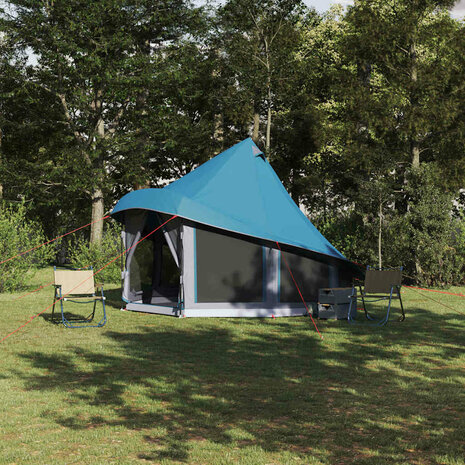 Tipi Tent met dak met opslag Blauw 404 x 370 x 270 cm taft 1